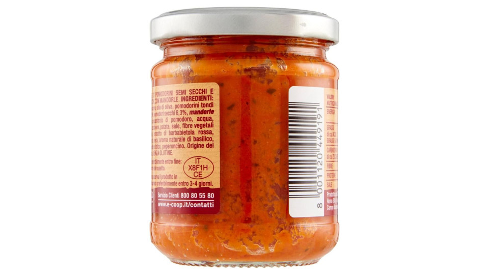 Pesto Con Pomodori Secchi E Mandorle 180 G