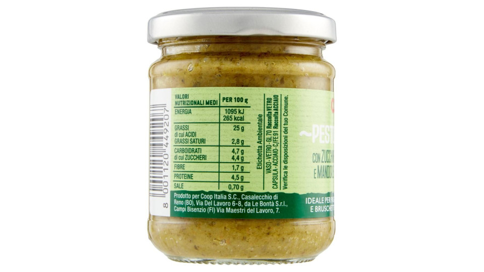 Pesto Con Zucchine E Mandorle 180 G