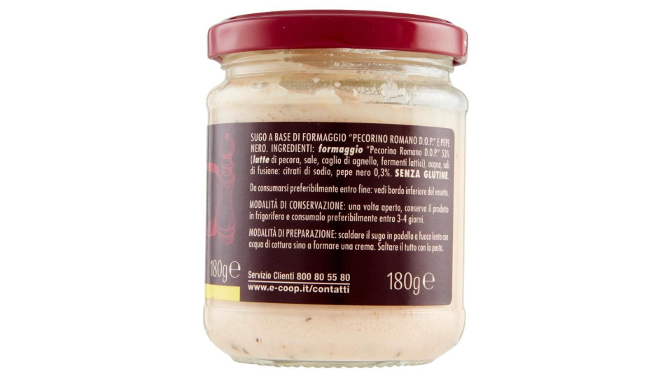 Sugo Cacio E Pepe Con 'pecorino Romano D.o.p.' 180 G