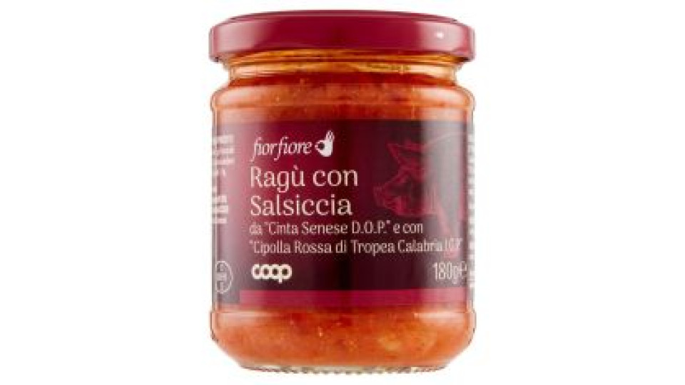 Ragù Con Salsiccia Da 'cinta Senese D.o.p.' E Con 'cipolla Rossa Di Tropea Calabria I.g.p.' 180 G