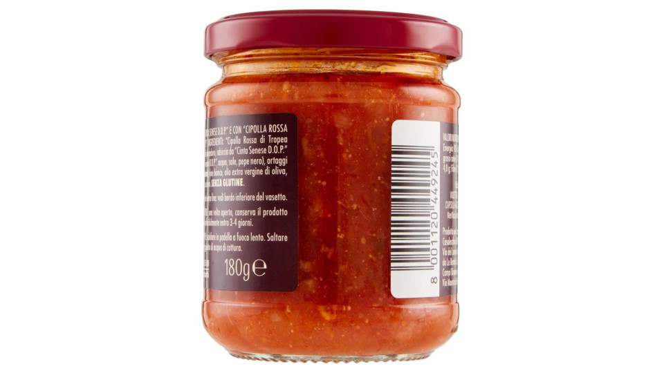 Ragù Con Salsiccia Da 'cinta Senese D.o.p.' E Con 'cipolla Rossa Di Tropea Calabria I.g.p.' 180 G
