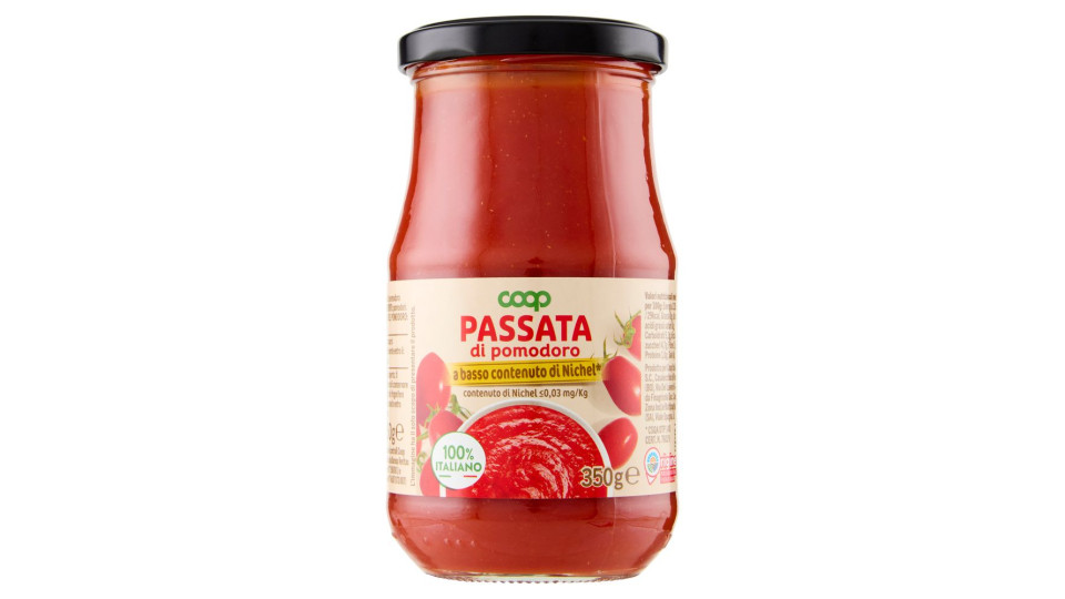 Passata Di Pomodoro 100% Italiano A Basso Contenuto Di Nichel 350 G