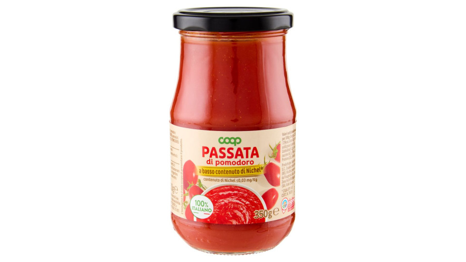 Passata Di Pomodoro 100% Italiano A Basso Contenuto Di Nichel 350 G
