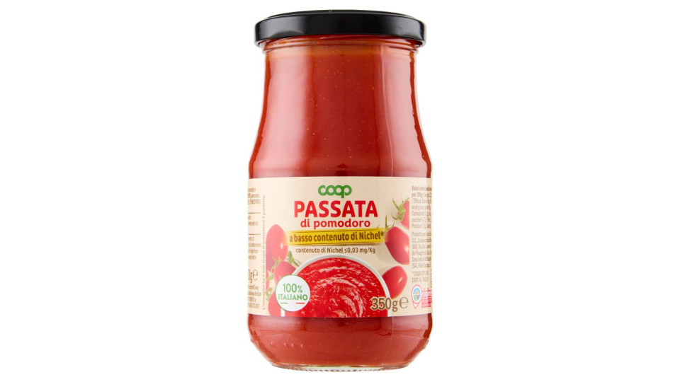 Passata Di Pomodoro 100% Italiano A Basso Contenuto Di Nichel 350 G