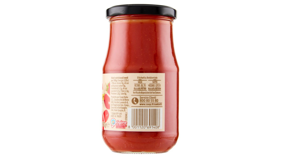 Passata Di Pomodoro 100% Italiano A Basso Contenuto Di Nichel 350 G