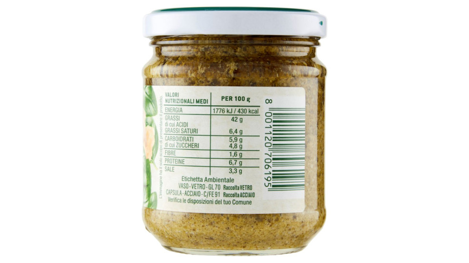 Pesto Alla Genovese Senza Aglio 190 G