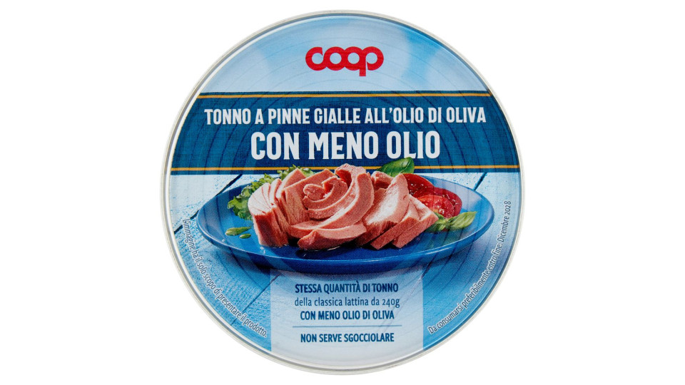 Tonno A Pinne Gialle All'olio Di Oliva Con Meno Olio 220 G