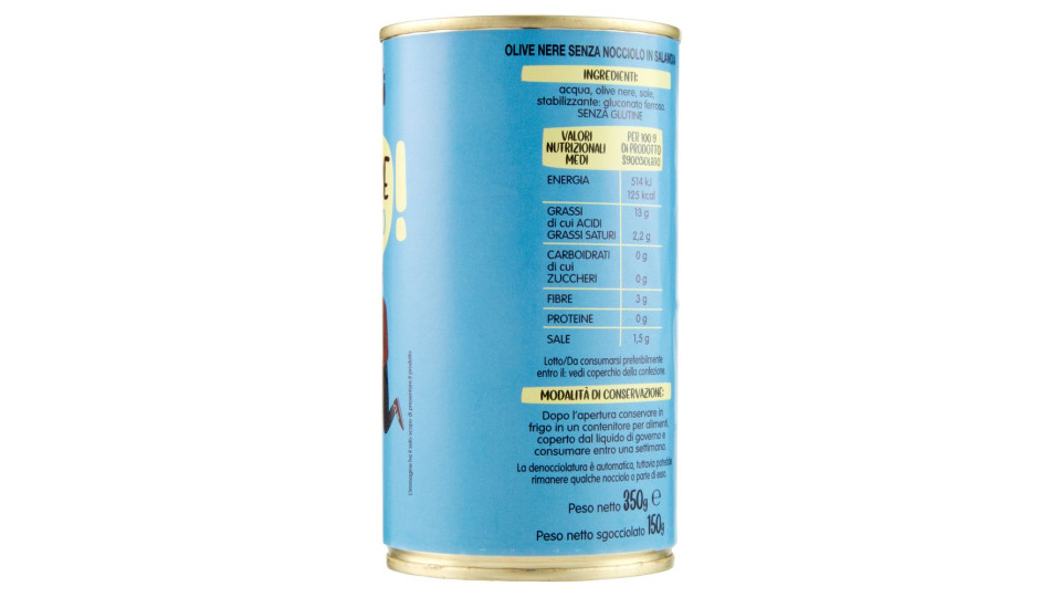 Olive Nere Senza Nocciolo 350 G