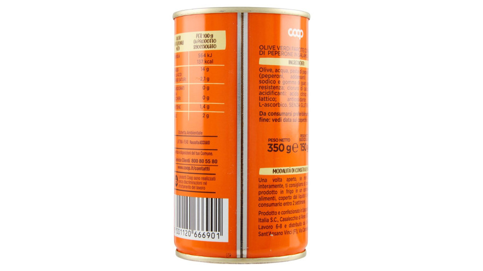 Olive Verdi Con Pasta Di Peperone 350 G