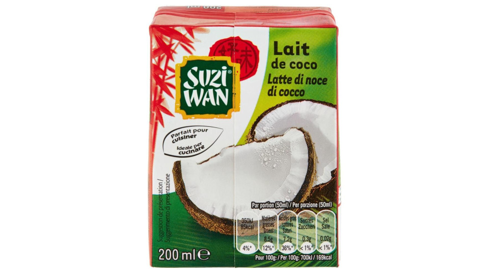 Suzi Wan Latte Di Noce Di Cocco 200 Ml