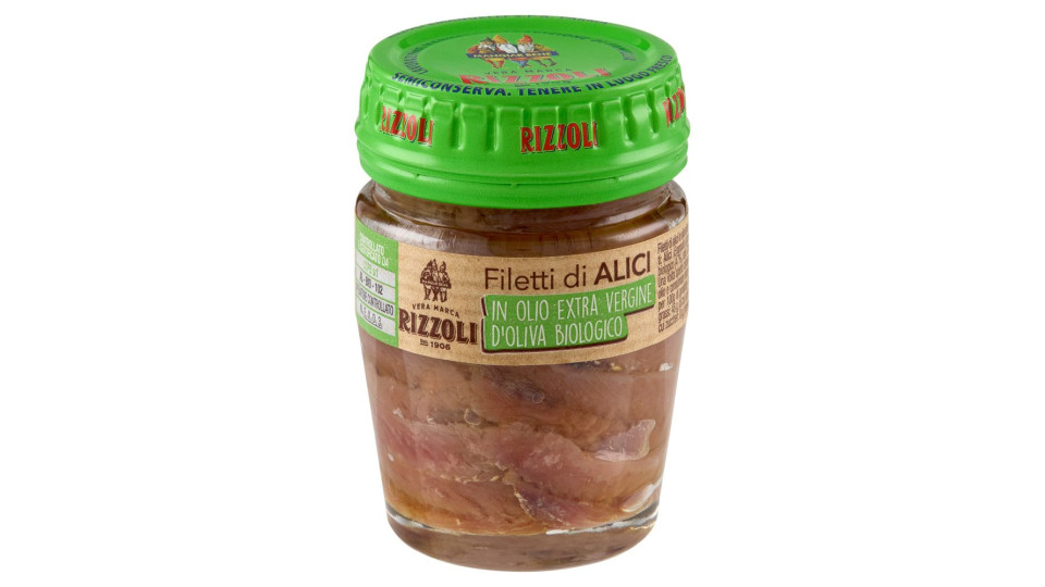 Rizzoli Filetti Di Alici In Olio Extra Vergine D'oliva Biologico 58 G