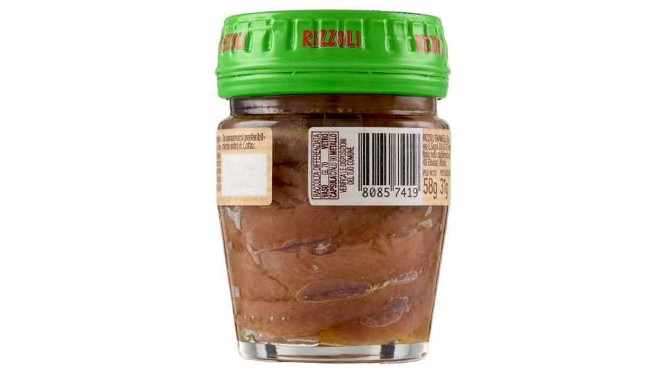 Rizzoli Filetti Di Alici In Olio Extra Vergine D'oliva Biologico 58 G