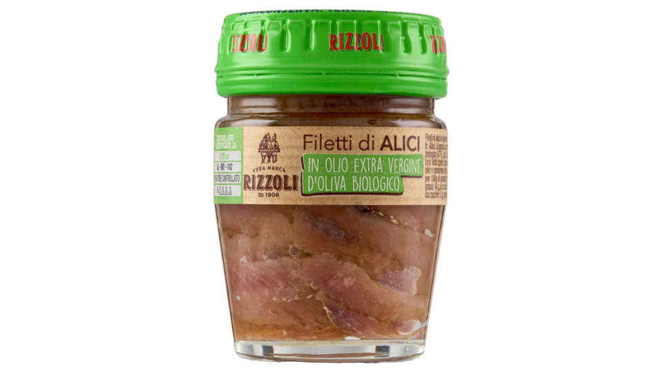 Rizzoli Filetti Di Alici In Olio Extra Vergine D'oliva Biologico 58 G
