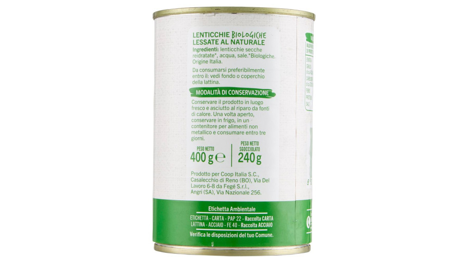 Lenticchie Biologiche 100% Italiane 400 G