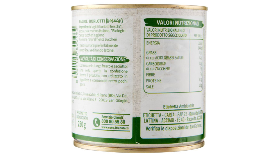 Fagioli Borlotti Biologici 400 G