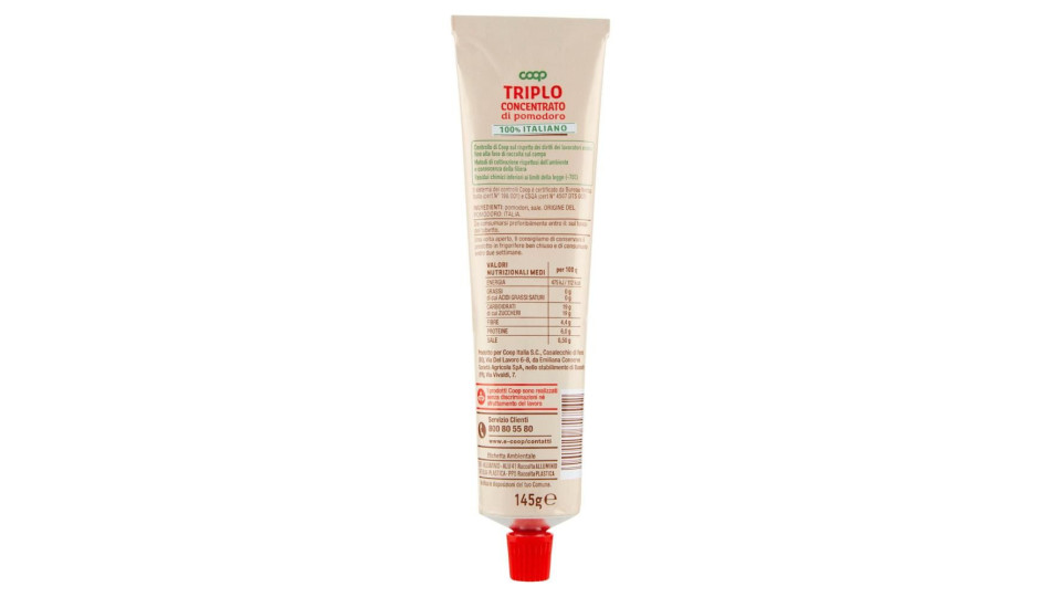 Triplo Concentrato Di Pomodoro 100% Italiano 145 G