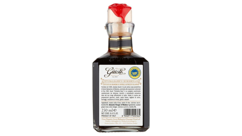 Giusti Aceto Balsamico Di Modena Igp Etichetta Nera 250 Ml