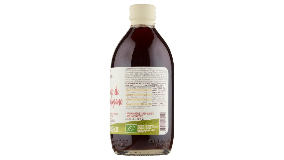 De Nigris Aceto Di Melograno Non Filtrato Biologico 500 Ml