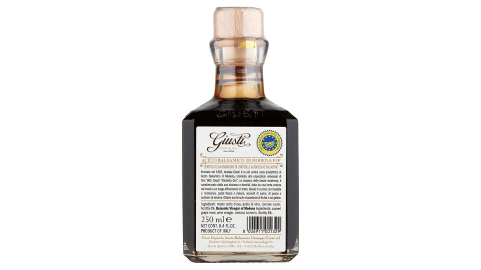 Giusti Aceto Balsamico Di Modena Igp Etichetta Oro 250 Ml