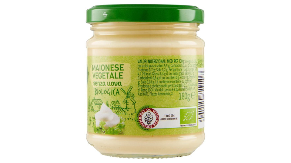 Maionese Vegetale Senza Uova Biologica 180 G