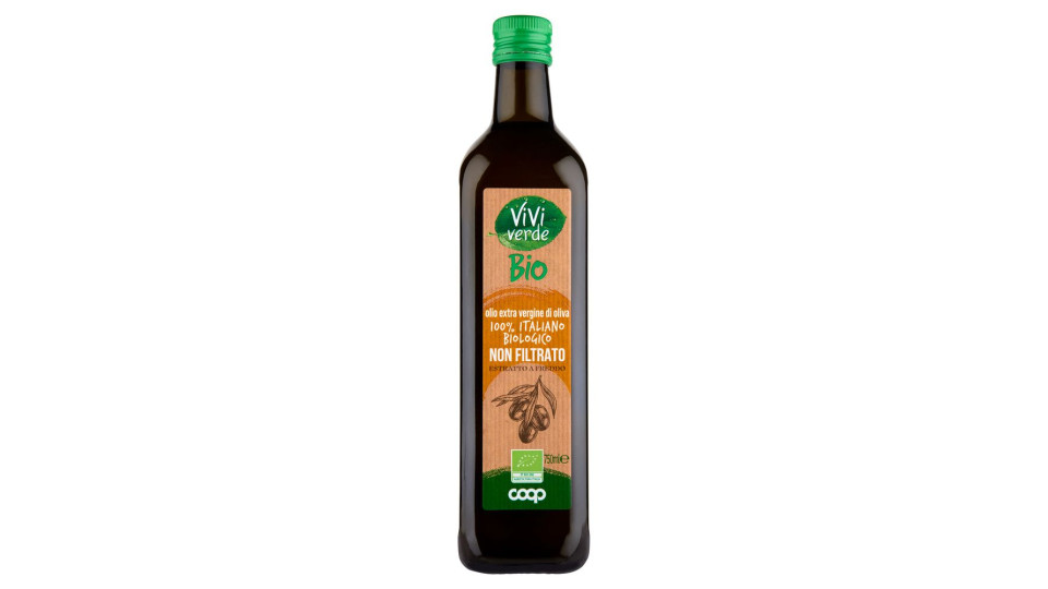 Olio Extra Vergine Di Oliva 100% Italiano Biologico Non Filtrato 750 Ml