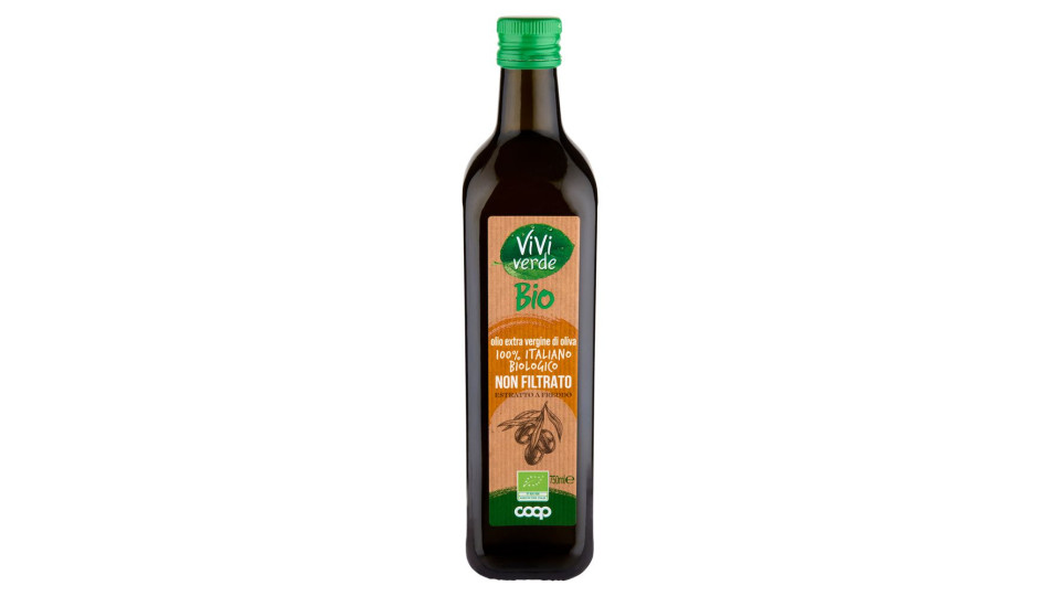 Olio Extra Vergine Di Oliva 100% Italiano Biologico Non Filtrato 750 Ml