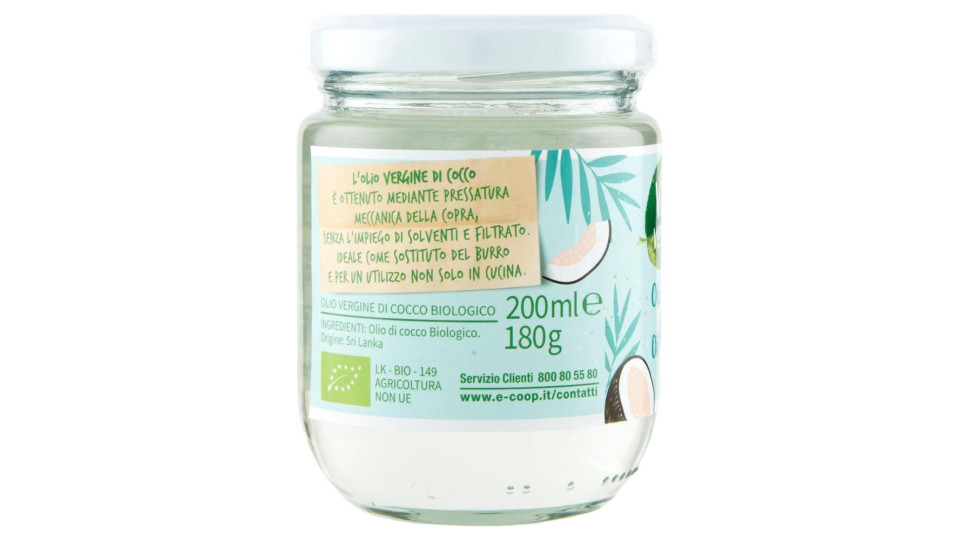 Olio Vergine Di Cocco Biologico 200 Ml