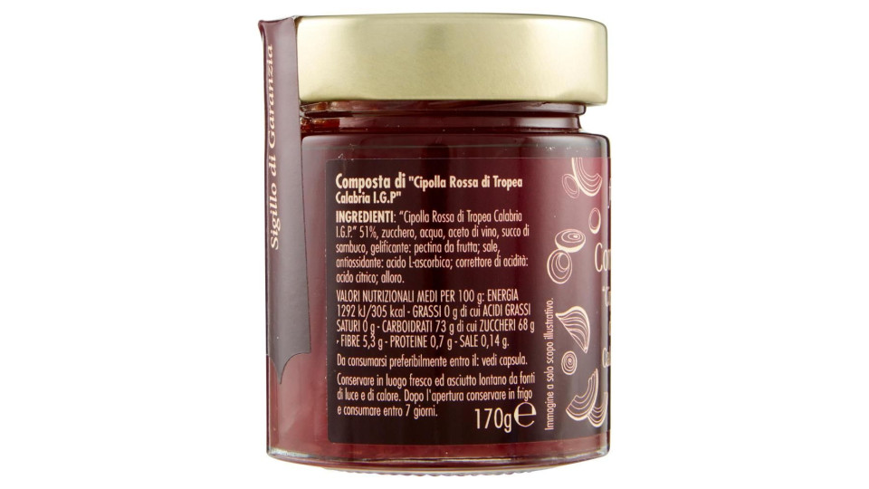 Composta Di 'cipolla Rossa Di Tropea Calabria I.g.p.' 170 G
