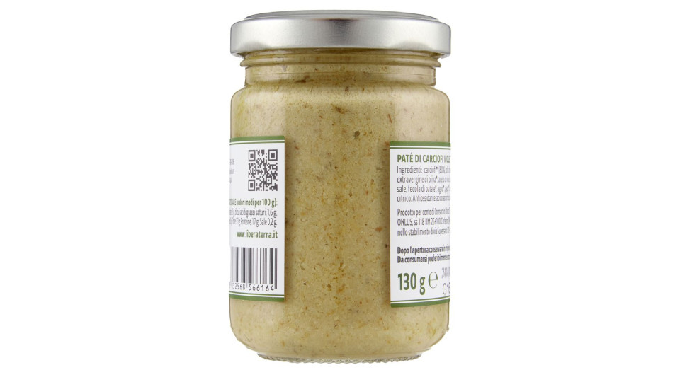 Libera Terra Il Giusto Gusto Di Puglia Paté Di Carciofi Violetto 130 G