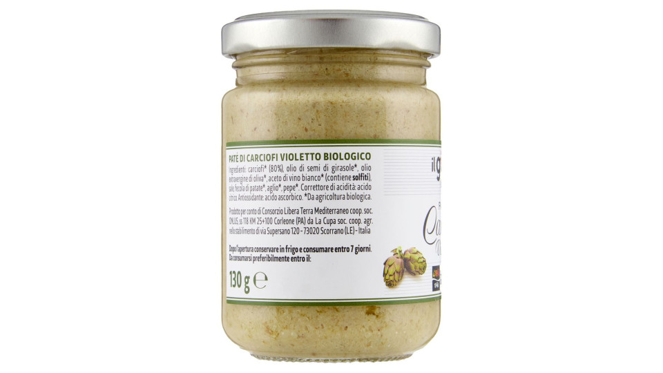 Libera Terra Il Giusto Gusto Di Puglia Paté Di Carciofi Violetto 130 G