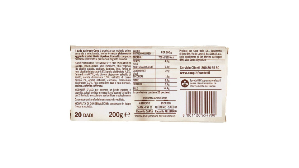 Dadi Da Brodo Con Carne 20 Dadi 200 G
