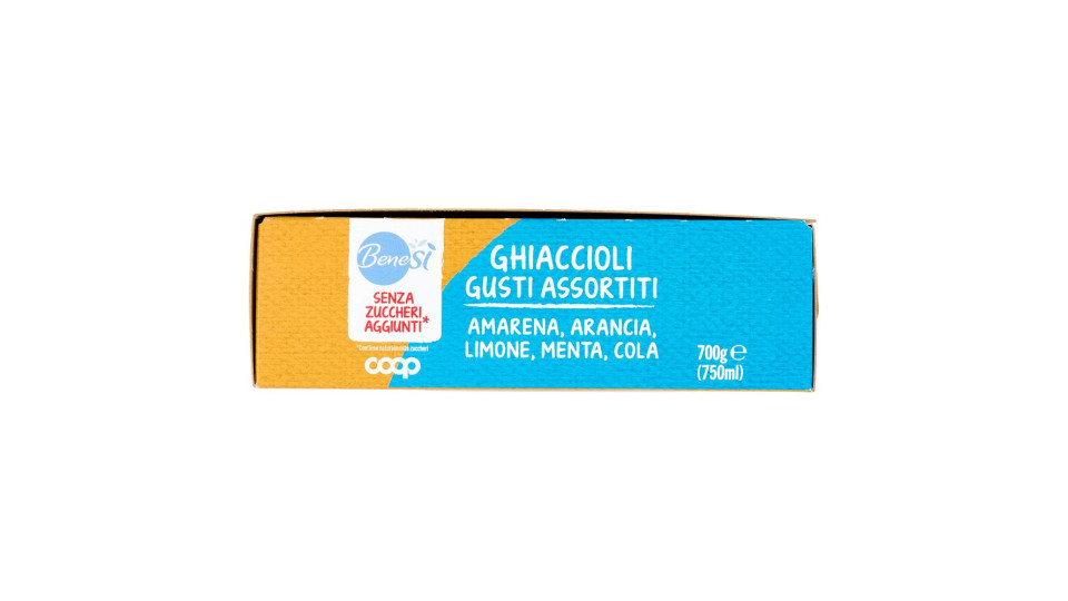 Ghiaccioli Gusti Assortiti Amarena, Arancia, Limone, Menta, Cola Senza Zuccheri Aggiunti* 10 X 75 Ml