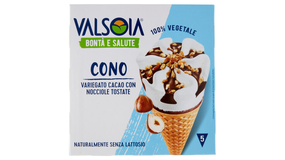 Valsoia Bontà E Salute Cono Variegato Cacao Con Nocciole Tostate 5 X 75 G