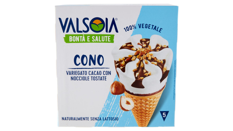 Valsoia Bontà E Salute Cono Variegato Cacao Con Nocciole Tostate 5 X 75 G