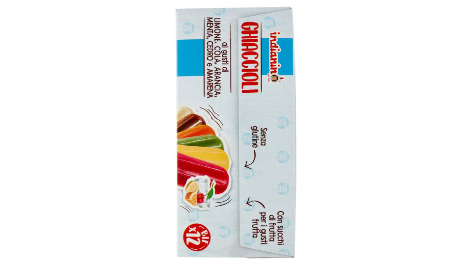 Indianino Ghiaccioli Ai Gusti Di Limone, Cola, Arancia, Menta, Cedro E Amarena 12 X 75 G