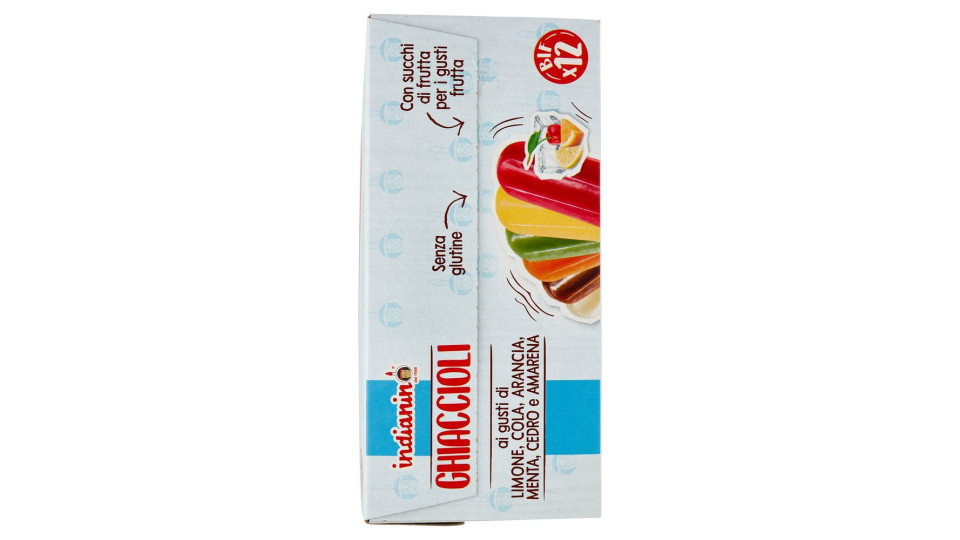 Indianino Ghiaccioli Ai Gusti Di Limone, Cola, Arancia, Menta, Cedro E Amarena 12 X 75 G