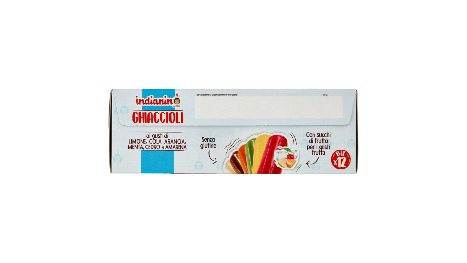 Indianino Ghiaccioli Ai Gusti Di Limone, Cola, Arancia, Menta, Cedro E Amarena 12 X 75 G
