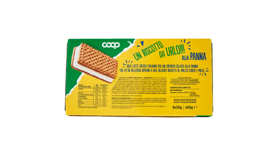 Gelato Biscotto Alla Panna 8 X 50 G