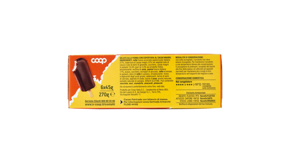 Uno Stecco Da Urlo!!! Alla Panna Ricoperto Al Cacao 6 X 45 G