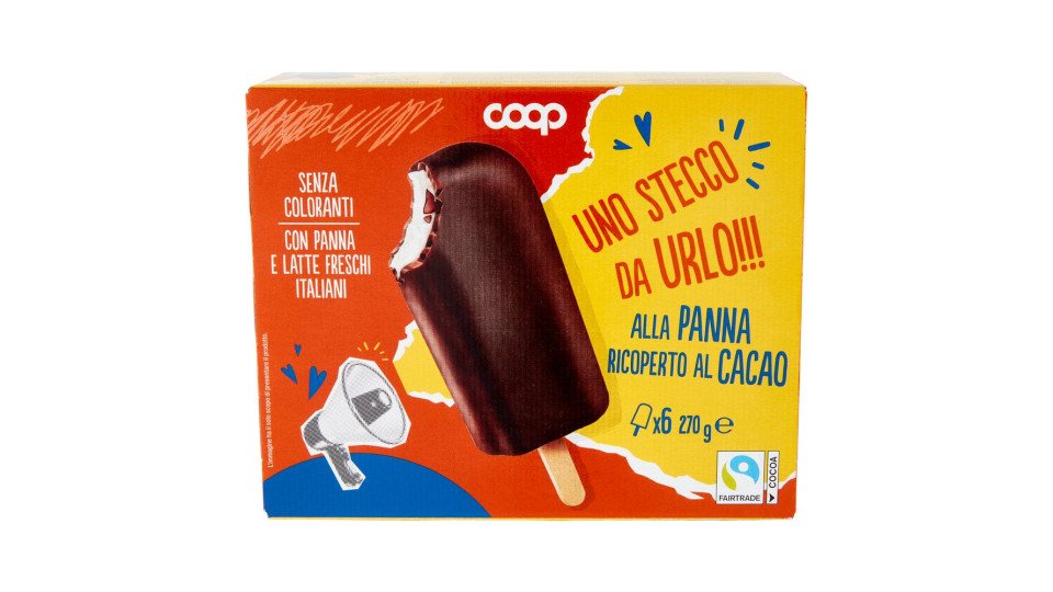 Uno Stecco Da Urlo!!! Alla Panna Ricoperto Al Cacao 6 X 45 G