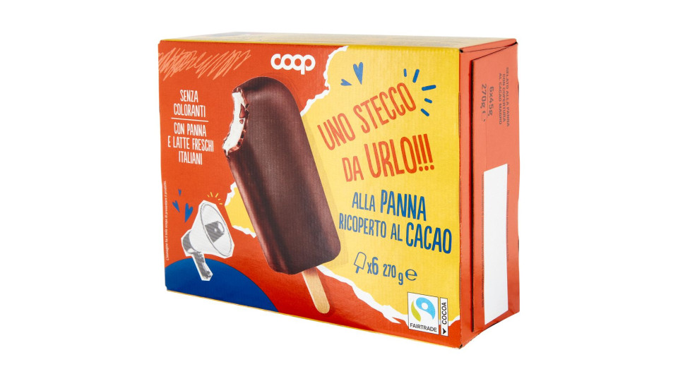 Uno Stecco Da Urlo!!! Alla Panna Ricoperto Al Cacao 6 X 45 G