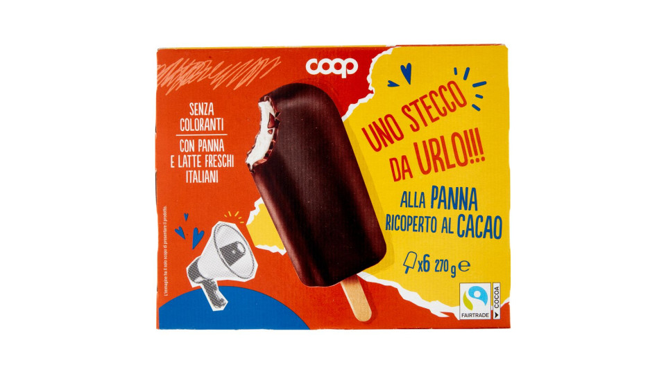 Uno Stecco Da Urlo!!! Alla Panna Ricoperto Al Cacao 6 X 45 G