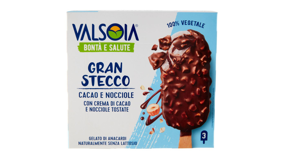 Valsoia Bontà E Salute Gran Stecco Cacao E Nocciole 3 X 80 G