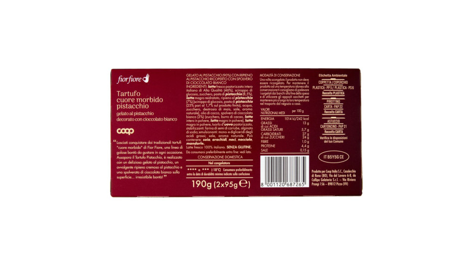 Tartufo Cuore Morbido Pistacchio 2 X 95 G