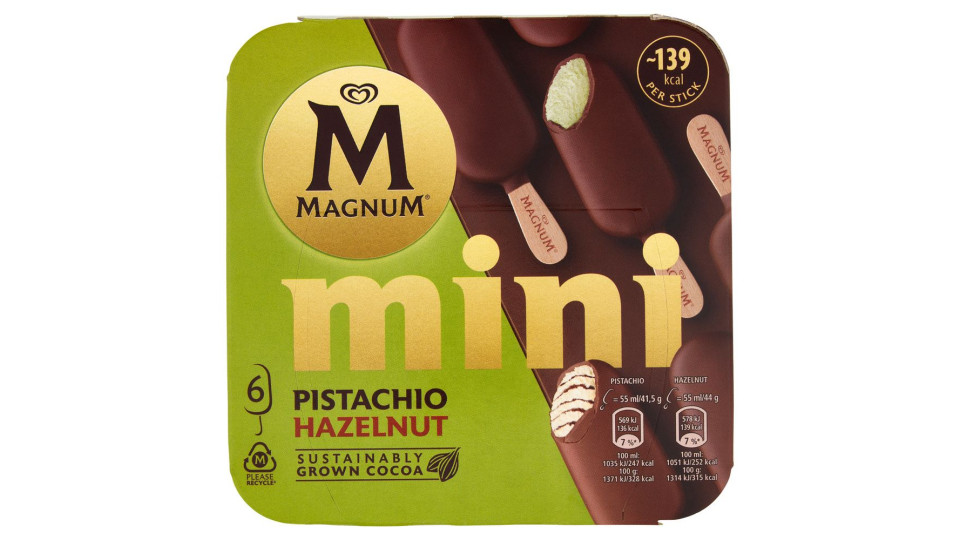 Magnum Mini Pistacchio 3 X 41,5 Hazelnut 3 X 44 G