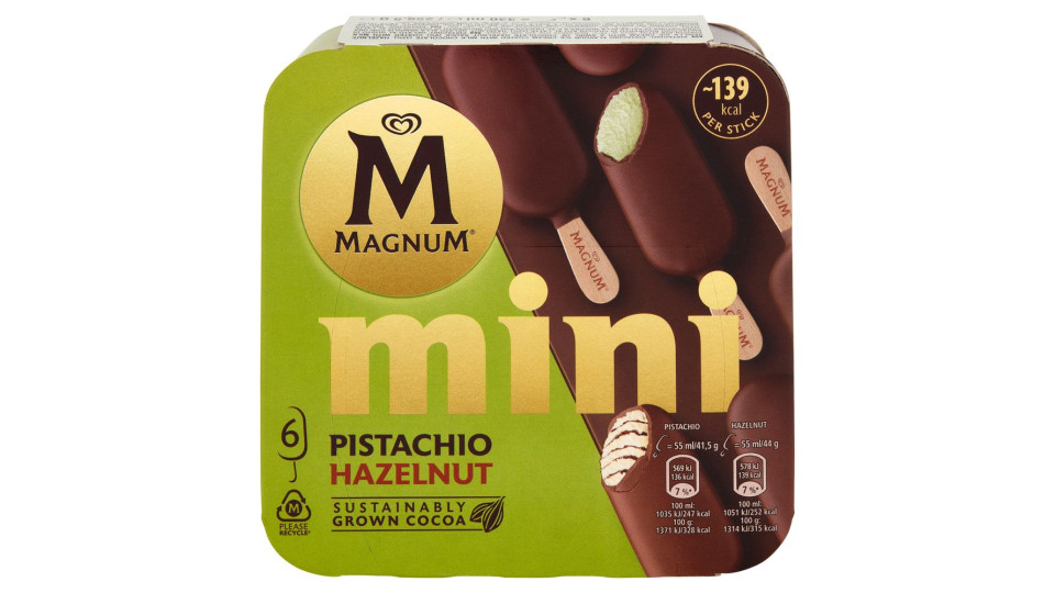 Magnum Mini Pistacchio 3 X 41,5 Hazelnut 3 X 44 G
