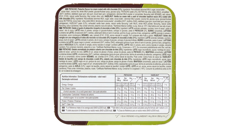 Magnum Mini Pistacchio 3 X 41,5 Hazelnut 3 X 44 G