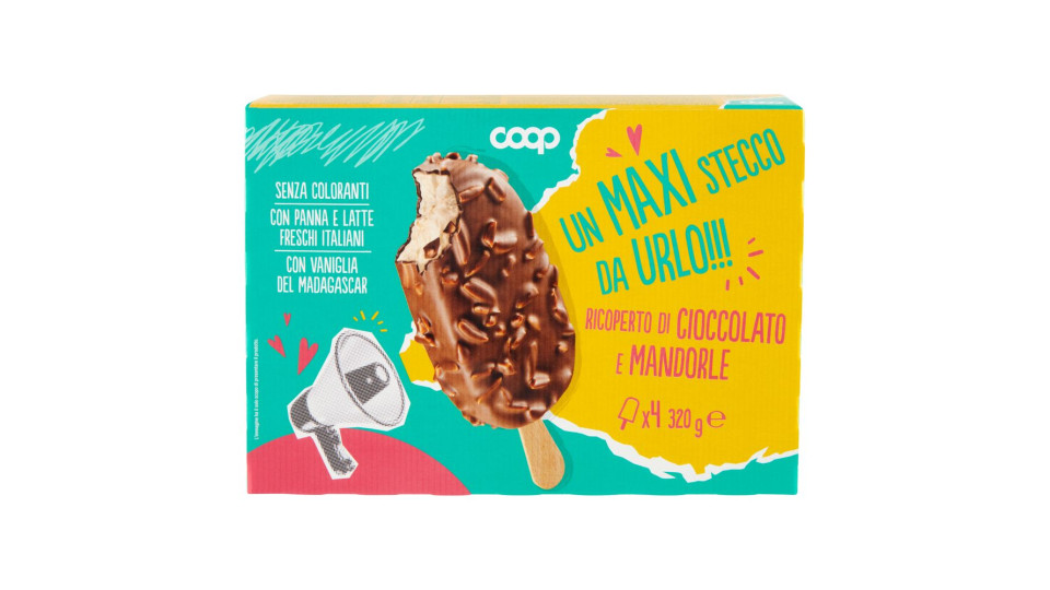 Un Maxi Stecco Da Urlo!!! Ricoperto Di Cioccolato E Mandorle 4 X 80 G