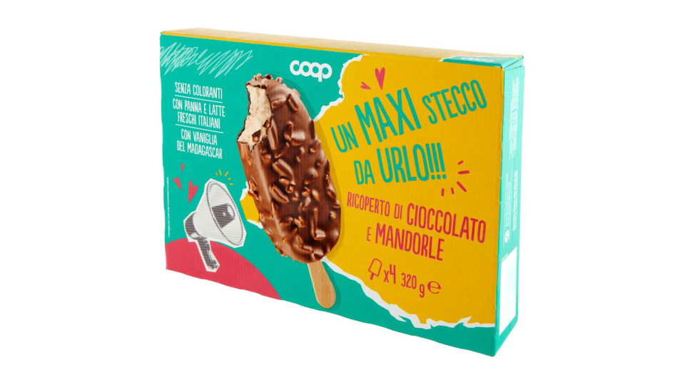Un Maxi Stecco Da Urlo!!! Ricoperto Di Cioccolato E Mandorle 4 X 80 G