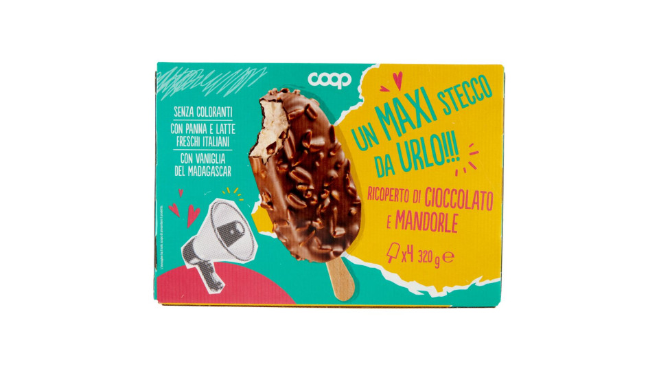 Un Maxi Stecco Da Urlo!!! Ricoperto Di Cioccolato E Mandorle 4 X 80 G